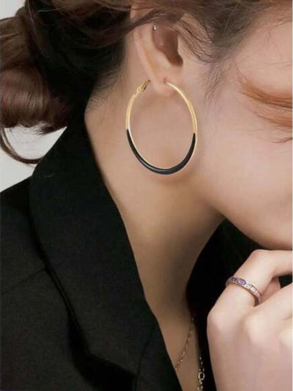 topshiny Korean Style Dangle Earrings, Exaggerated Resin Circle Earrings